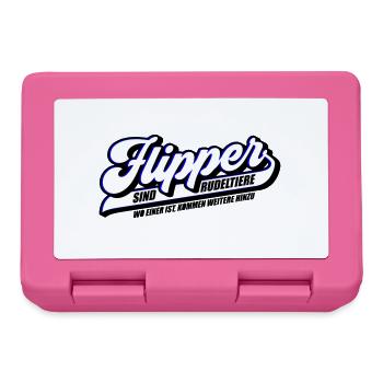 Farben änderbar | Flipper sind Rudeltiere - Brotdose - Pink - Vorne
