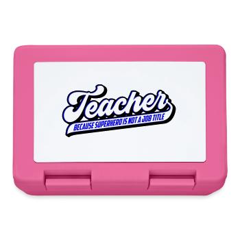 Teacher Teacher Superhero | Colors can be changed - Lunchbox - pink - Front