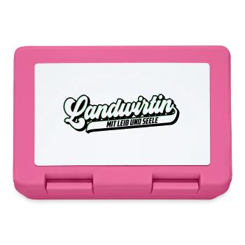 Landwirtin mit Leib & Seele | Farben änderbar - Brotdose - Pink - Vorne