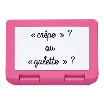 Bretagne - Crêpe ou galette ? - Boîte à goûter - rose - Devant