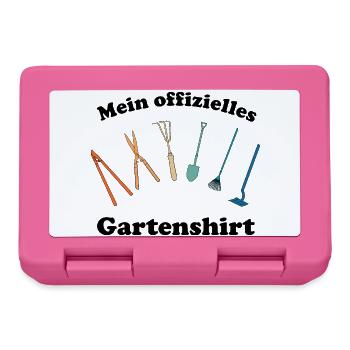 Mein offizielles Gartenshirt Retro Gartenwerkzeug - Brotdose - Pink - Vorne