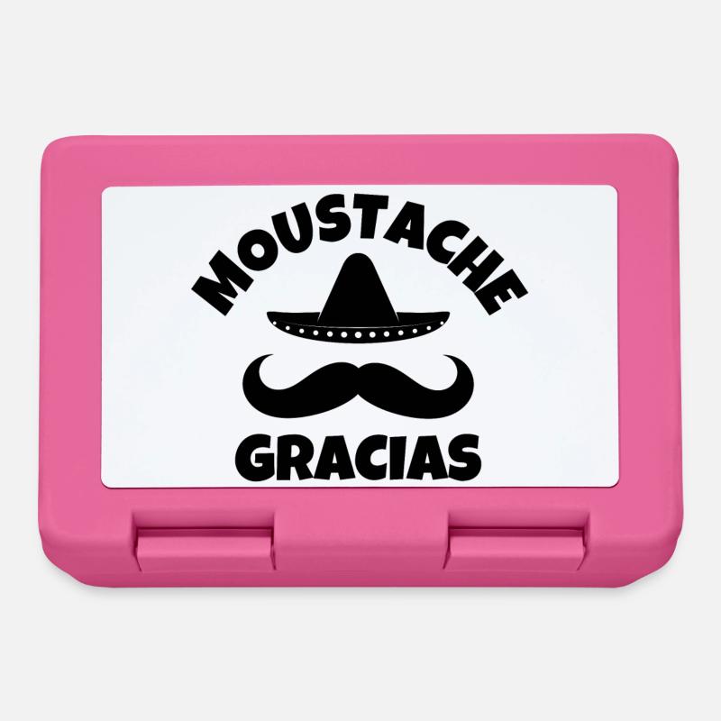 moustache, moustachu, moustache gracias - Boîte à goûter - rose