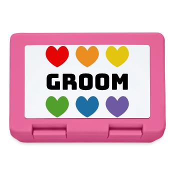 Rainbow Hearts Groom noir - Boîte à goûter - rose - Devant