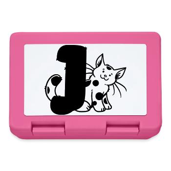 Cat Letter J - Lunchbox - pink - Front