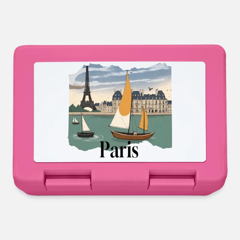Paris Seine Vintage Segelboote - Brotdose - Pink