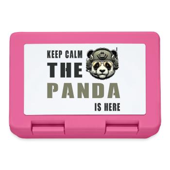 Taktischer Panda – Keep Calm - Brotdose - Pink - Vorne