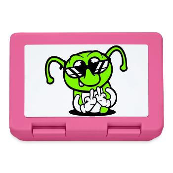 Caterpillar Middle Finger Insult Hole Sunglasses - Lunchbox - pink - Front