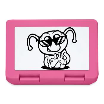 Caterpillar Middle Finger Insult Hole Sunglasses - Lunchbox - pink - Front