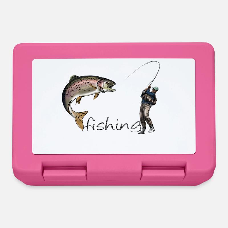 Pêche à la mouche - Boîte à goûter - rose