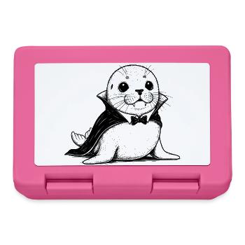 Cartoon Baby Seal in Vampire Costume - Lunchbox - pink - Front