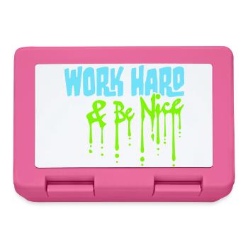 Work Hard Be Nice Motivation Positive Spirit Quote - Lunchbox - pink - Front