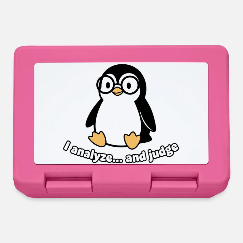 Penguin Thinker avec des lunettes - Boîte à goûter - rose