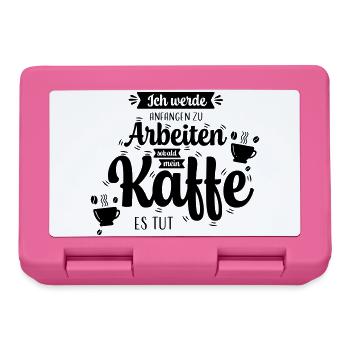 Kaffee_Spruch - Brotdose - Pink - Vorne