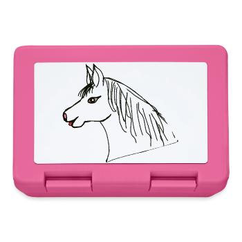 Pferdekopf Pony Pferd Kinder Pferde - Brotdose - Pink - Vorne
