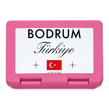 Bodrum Turkey Coordinates Travel Souvenir - Lunchbox - pink - Front