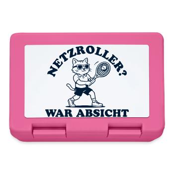 Tennis Katze Netzroller war Absicht - Brotdose - Pink - Vorne