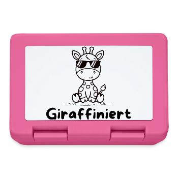 Giraffiniert – Coole Giraffe mit Sonnenbrille - Brotdose - Pink - Vorne