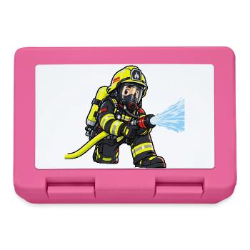 Kleiner Feuerwehrheld – Atemschutz Feuerwehr Kinde - Brotdose - Pink - Vorne