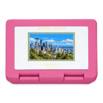 Vereinigte Staaten Seattle Vintage Reisemarke - Brotdose - Pink - Vorne