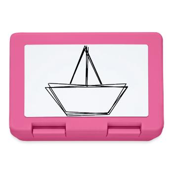 Papierboot handgezeichnet - Brotdose - Pink - Vorne