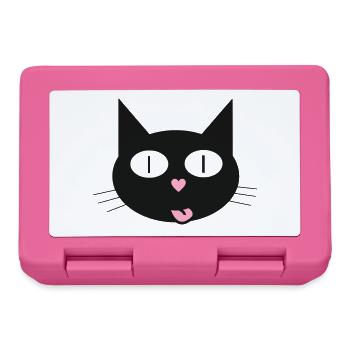 Cute cat, tomcat with heart-shaped nose - Lunchbox - pink - Front
