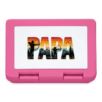 Papa Bogenschießen Retro Vater & Kind - Brotdose - Pink - Vorne