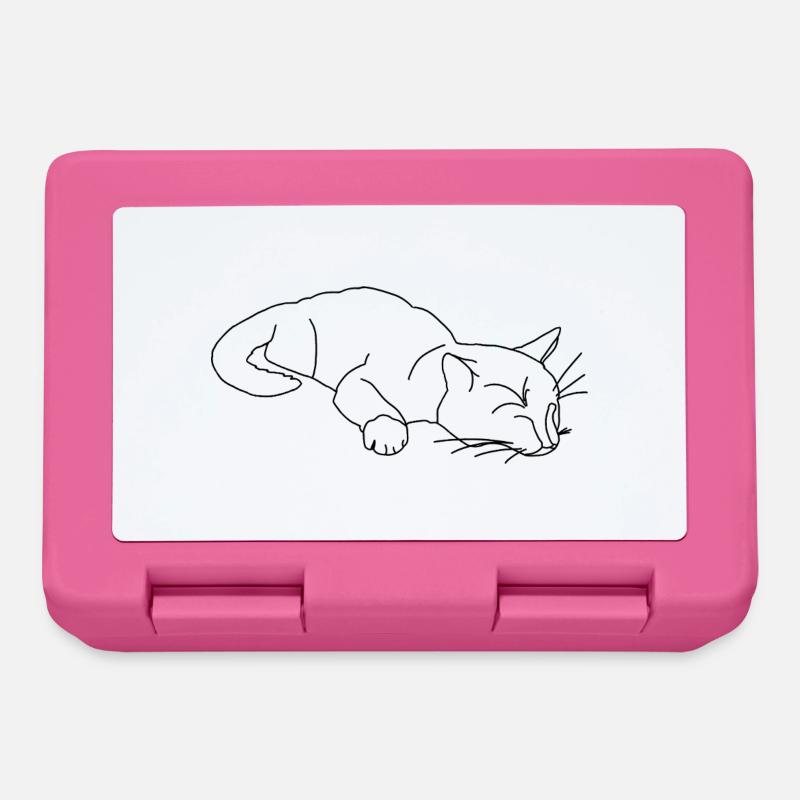 Sleeping Cat Sketch - Lunchbox - pink