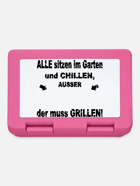 Lustiger Grill-Spruch - Brotdose - Pink