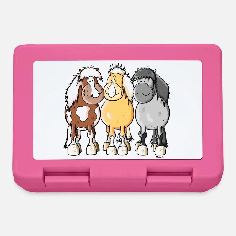 Funny Shetland ponies - Lunchbox - pink