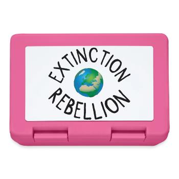 Extinction Rebellion Planet Erde schwarz - Brotdose - Pink - Vorne