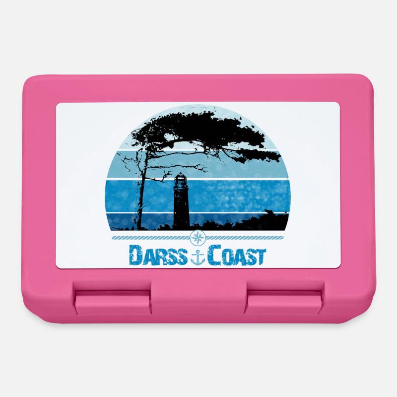 Darss Coast with windbreaker and lighthouse - Lunchbox - pink