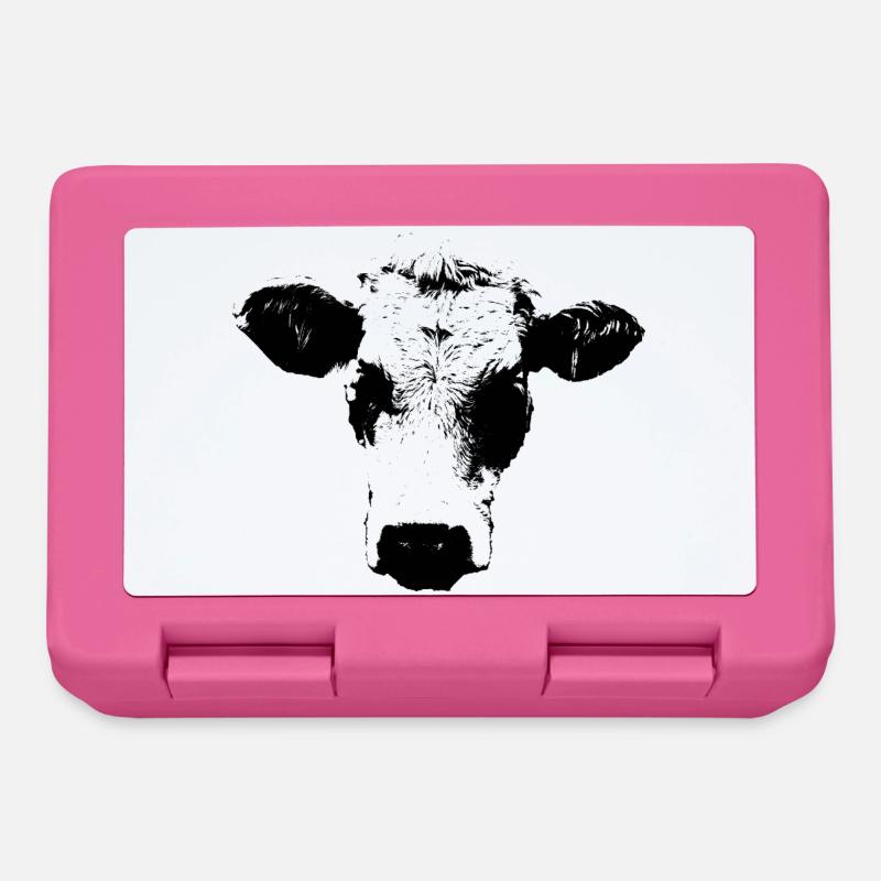 Cow black and white comic - Lunchbox - pink