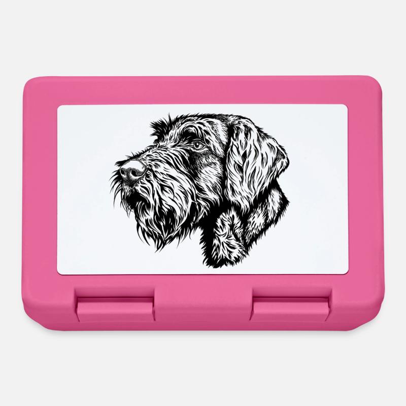 Deutsch Drahthaar Portrait - Brotdose - Pink