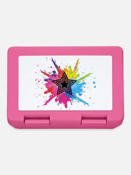 Schwarzer Stern und mehrfarbige Explosion - Brotdose - Pink