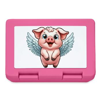 Cochon domestique comme ange avec des ailes - Boîte à goûter - rose - Devant