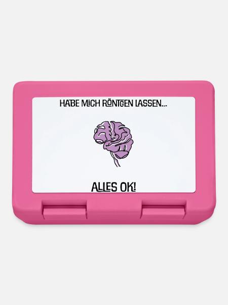 Habe mich röntgen lassen... Alles ok! Gehirn Witz - Brotdose - Pink