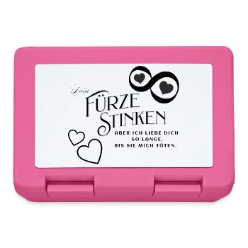 Herzschrift mit Zierlinien - Brotdose - Pink - Vorne