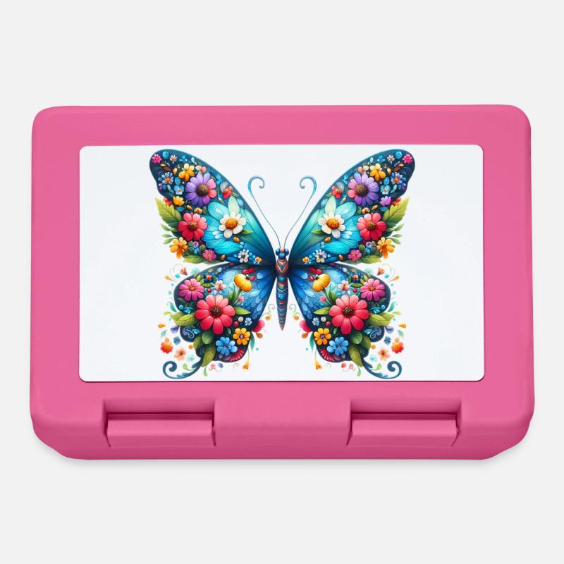Papillon - Boîte à goûter - rose