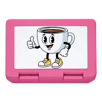 Cartoon Kaffeetasse Lustiger Kaffee Comic - Brotdose - Pink - Vorne
