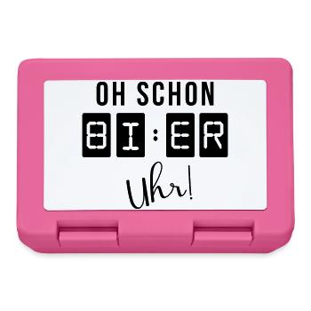 Oh schon Bier Uhr - Brotdose - Pink - Vorne