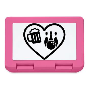 Heart Beer Bowling-Humor - Brotdose - Pink - Vorne