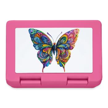 Bunter Farbenschmetterling - Brotdose - Pink - Vorne