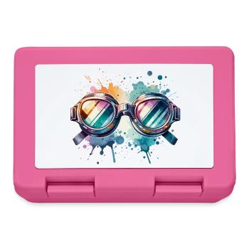 Lunettes de nage rondes colorées Design Splash - Boîte à goûter - rose - Devant