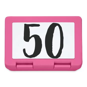 50e anniversaire Numéro Numéro Cadeau - Boîte à goûter - rose - Devant