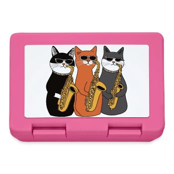 Katzen Saxophon Trio - Brotdose - Pink - Vorne