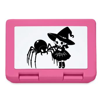 Cute Witch with Spider Halloween Motif - Lunchbox - pink - Front