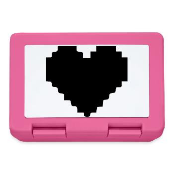 Schwarzes herz schwarz Pixelherz Geschenk - Brotdose - Pink - Vorne