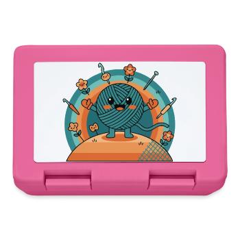Lustiger Häkel-Garnliebhaber-Häkelkreis - Brotdose - Pink - Vorne