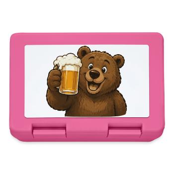Bear with beer mug celebration - Lunchbox - pink - Front