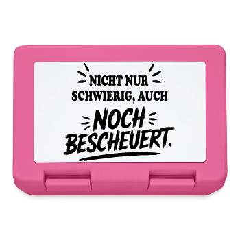 Auch noch bescheuert Schwierig Sprüche Mann Frau - Brotdose - Pink - Vorne